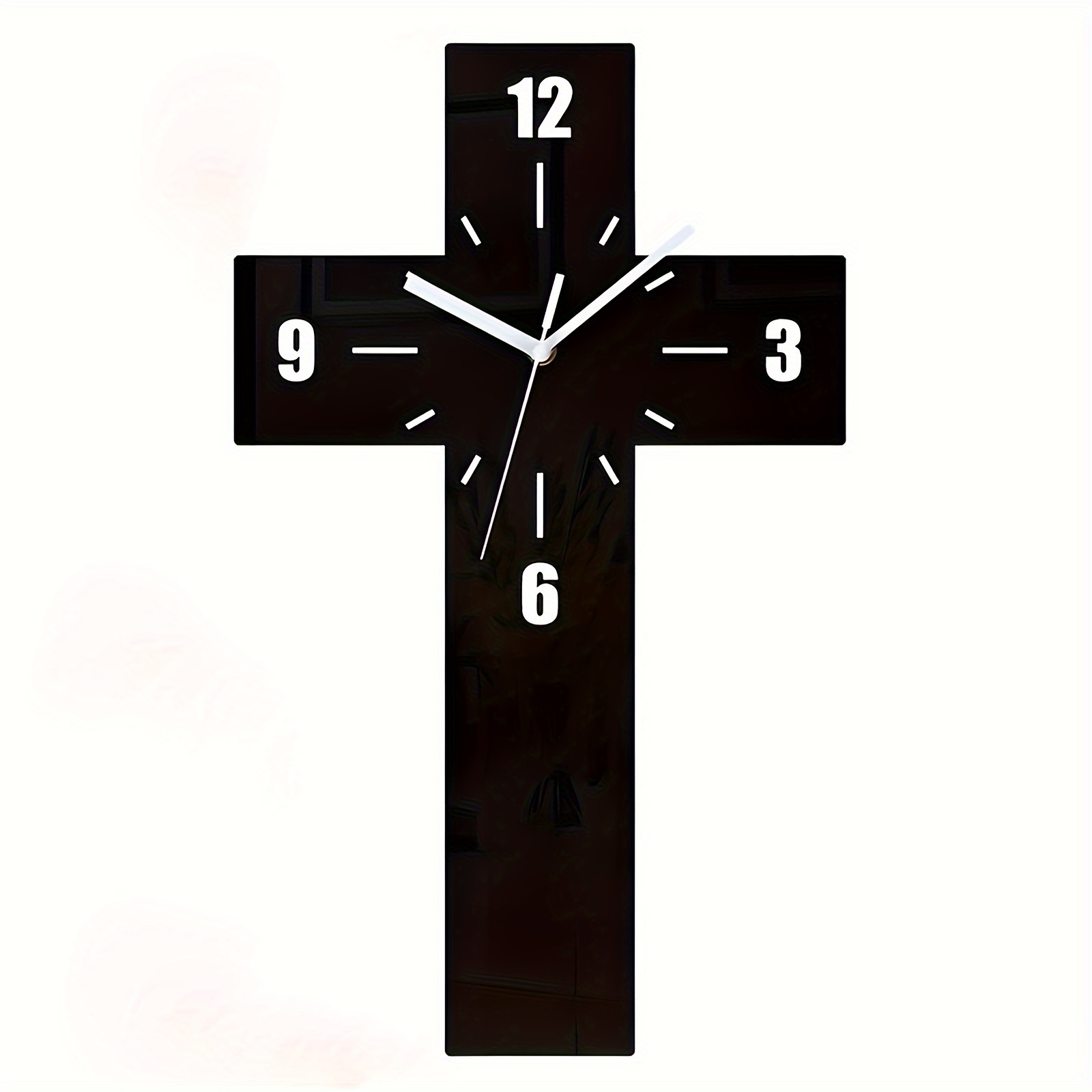 Silent Acrylic Cross Wall Clock - Unique Home & Room Decor, Perfect Gift for Holidays & Special Occasions (Battery Not Included)
